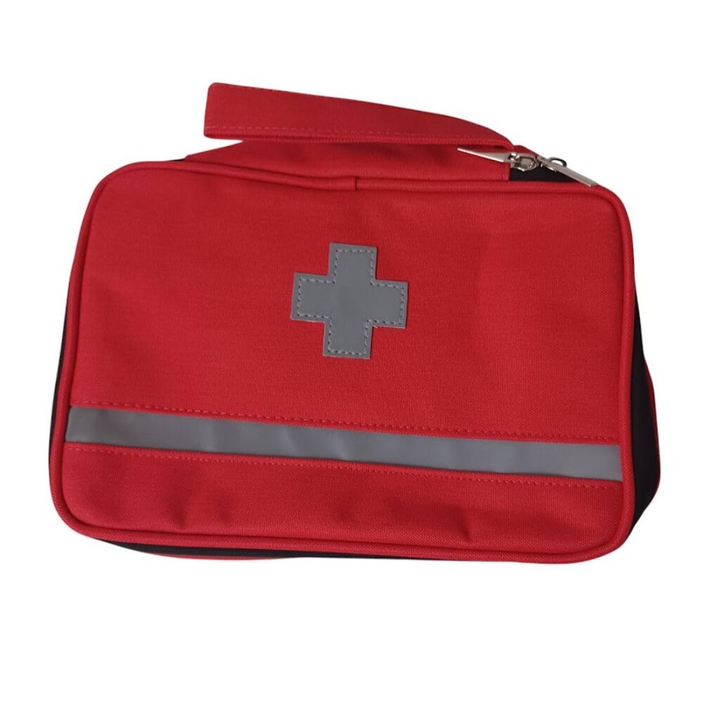 Relavel Medical/First Aid Bag Wristlet NEW Red *EMPTY* With Handle -Zip Closure